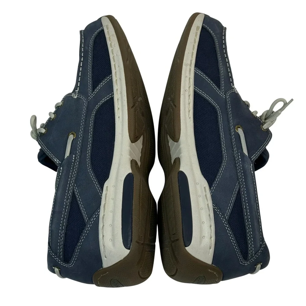 Dunham Captain Mens Boat Shoes Navy Blue Leather 13 XXW Extra Wide DHCAPTAIN